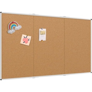 image:imageVIZPRO Cork Notice Board 24 X 18 Inches 3 Pack Silver Aluminium Frame96 X 48 Inches