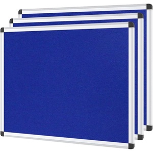 image:imageVIZPRO Notice Board Felt Blue 48 X 36 Inches Silver Aluminium FrameBlue