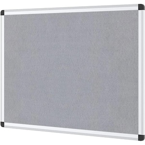 image:imageVIZPRO Notice Board Felt Blue 48 X 36 Inches Silver Aluminium FrameGray