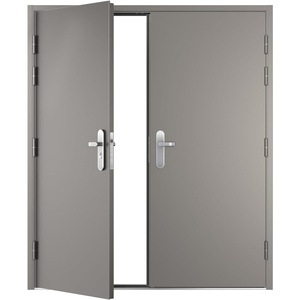 image:imageVIZPRO Quick Mount Double Steel Security Door with Frame and Hardware Gray Right SideActive Leaf InwardLeft SideActive Leaf Outward