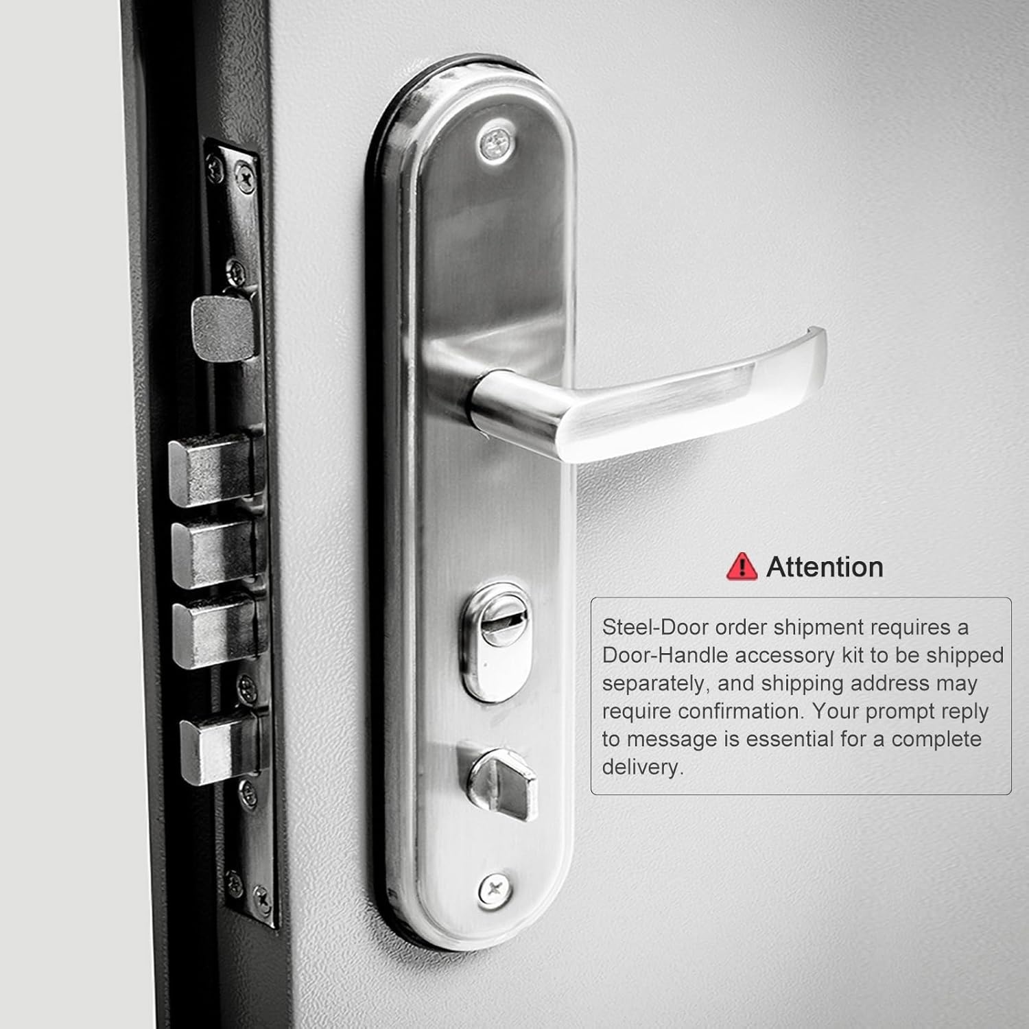image:imageVIZPRO Quick Mount Steel Security Door with Frame and Hardware Gray Right SideHinged Inward 39 916 41 78 Width Adjustable 83 12 HeightRight SideHinged Inward