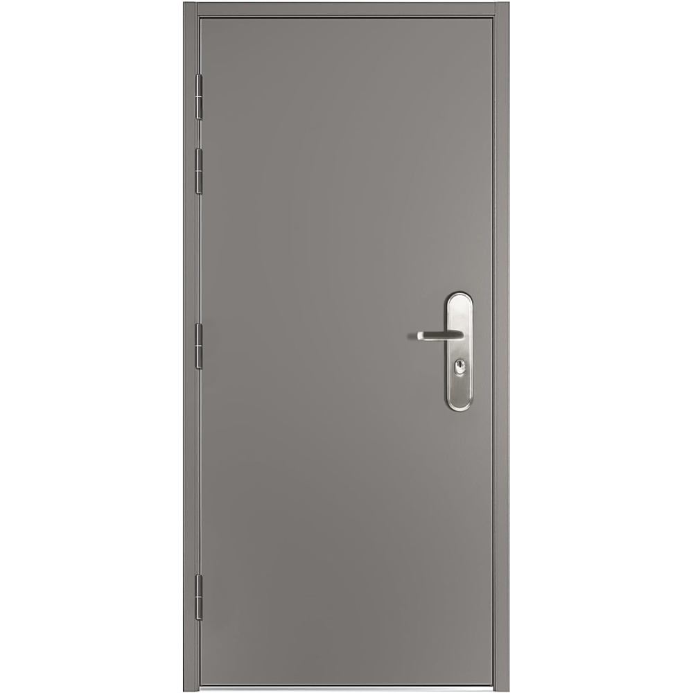 image:imageVIZPRO Quick Mount Steel Security Door with Frame and Hardware Gray Right SideHinged Inward 39 916 41 78 Width Adjustable 83 12 HeightLeft SideHinged Outward