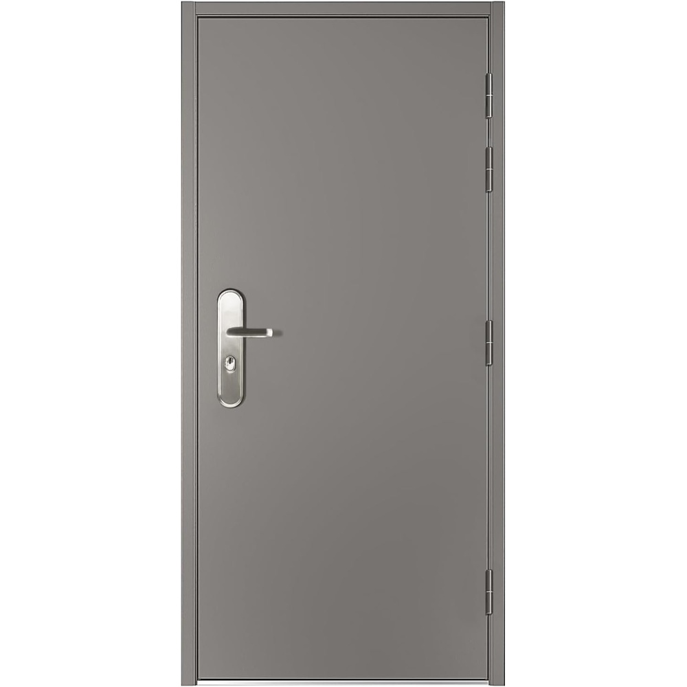 image:imageVIZPRO Quick Mount Steel Security Door with Frame and Hardware Gray Right SideHinged Inward 39 916 41 78 Width Adjustable 83 12 HeightRight SideHinged Outward